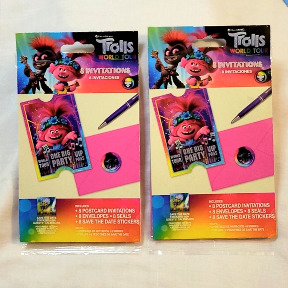 NEW 46 Piece Dreamworks Trolls Party Invitations, Decor & Favors Bundle - SET B - Picture 3 of 17